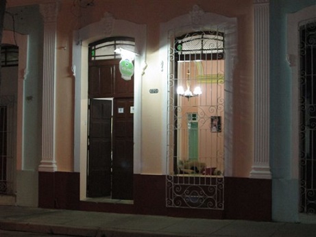 'House front' Casas particulares are an alternative to hotels in Cuba.